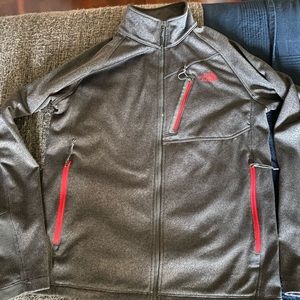 Men’s The North Face Gray/Red Full Zipup Medium